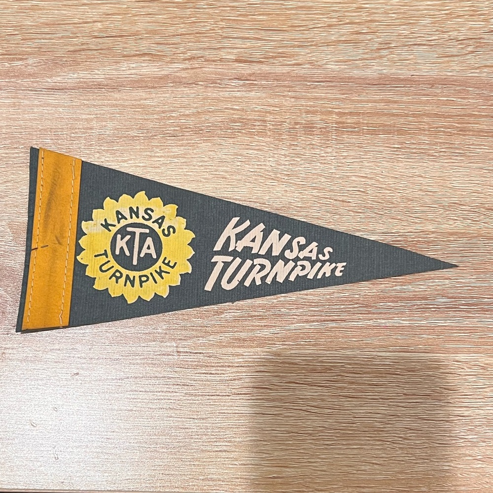 Kansas Turnpike felt pennant from 1960’s family road trip